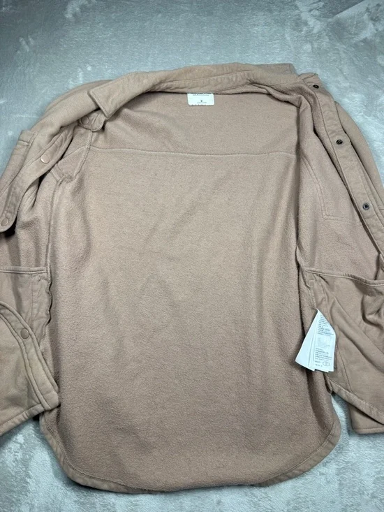 Abercrombie & Fitch Women’s Soft A and F Fleece Button Front Tan Jacket Medium - Picture 2 of 15